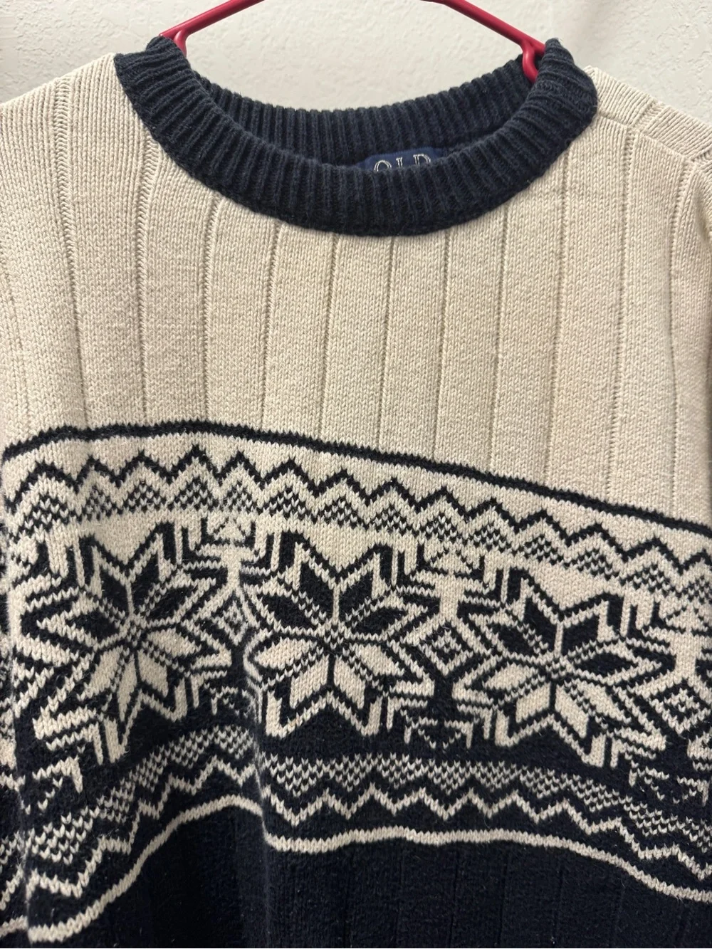Old Glory Navy & Cream Fair Isle Crewneck Sweater